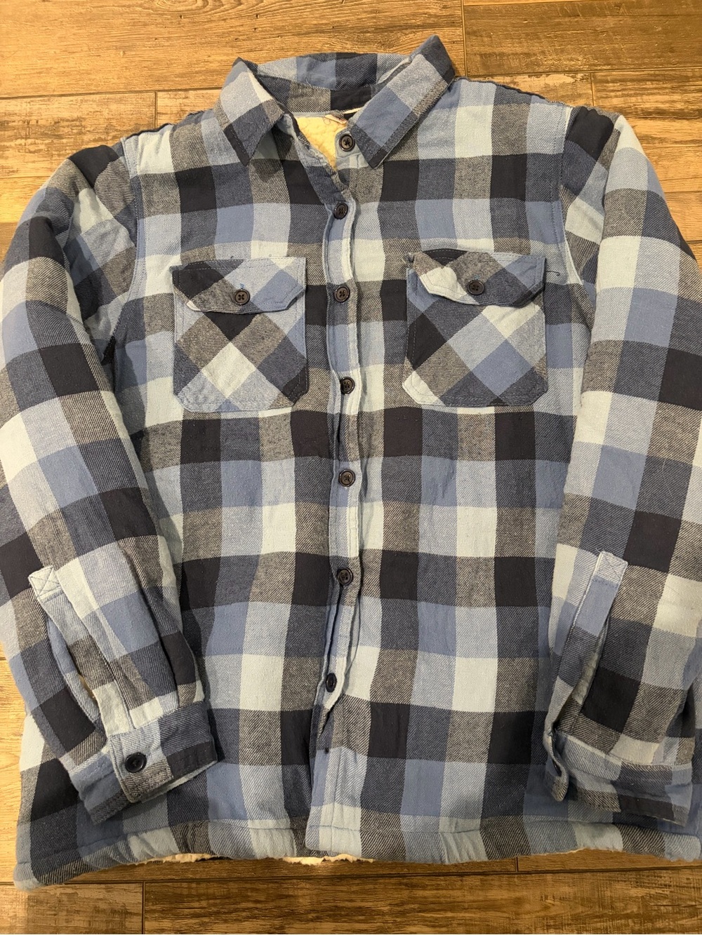 Women’s River & Rose Blue Plaid Sherpa Jacket